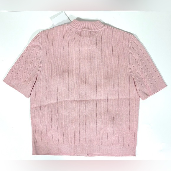 Balmain Knitted Four Pocket Short Sleeve Cardigan FR 40 US 8 Pink NWT - Picture 14 of 17